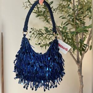 Viral Beaded Made in India blue sequin Handle Bag 💙